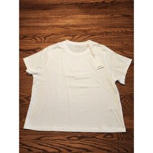 NWT Quince 100% Organic Cotton Boxy Crewneck Tee Classic White Womens Large